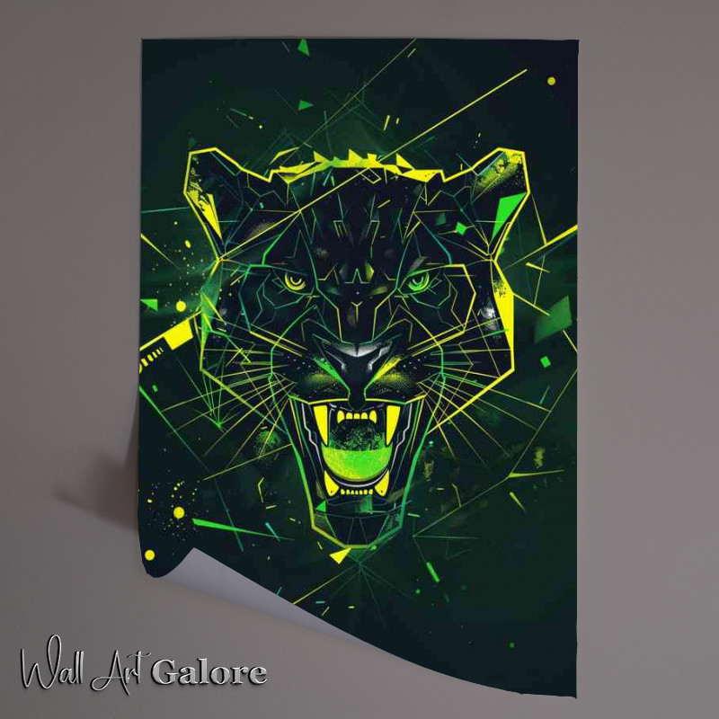Buy Unframed Poster : (Geometric minimal of an angry panther)