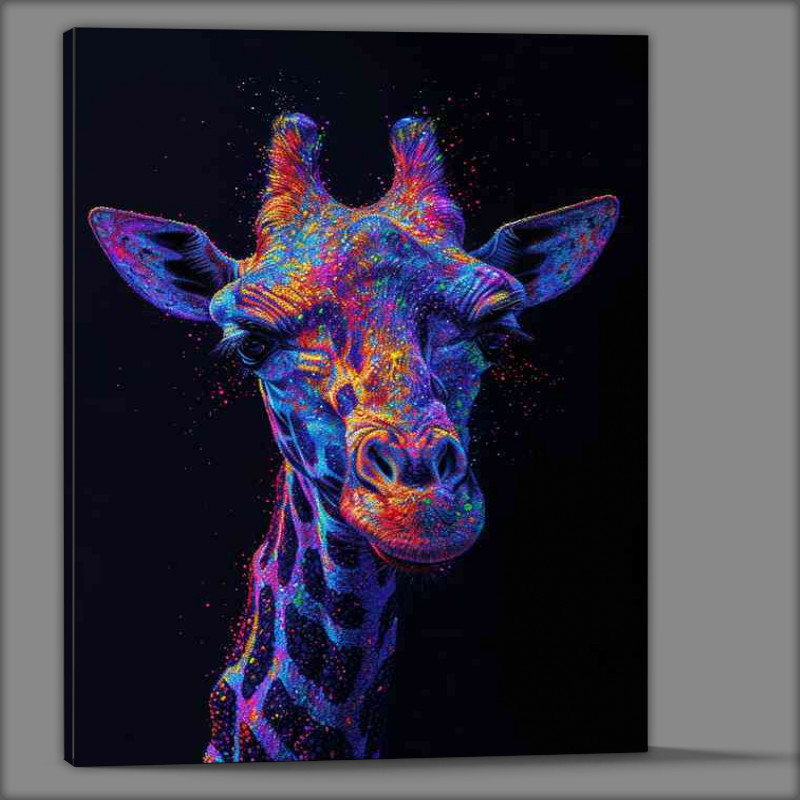 Buy Canvas : (Giraffe colorful neon style)
