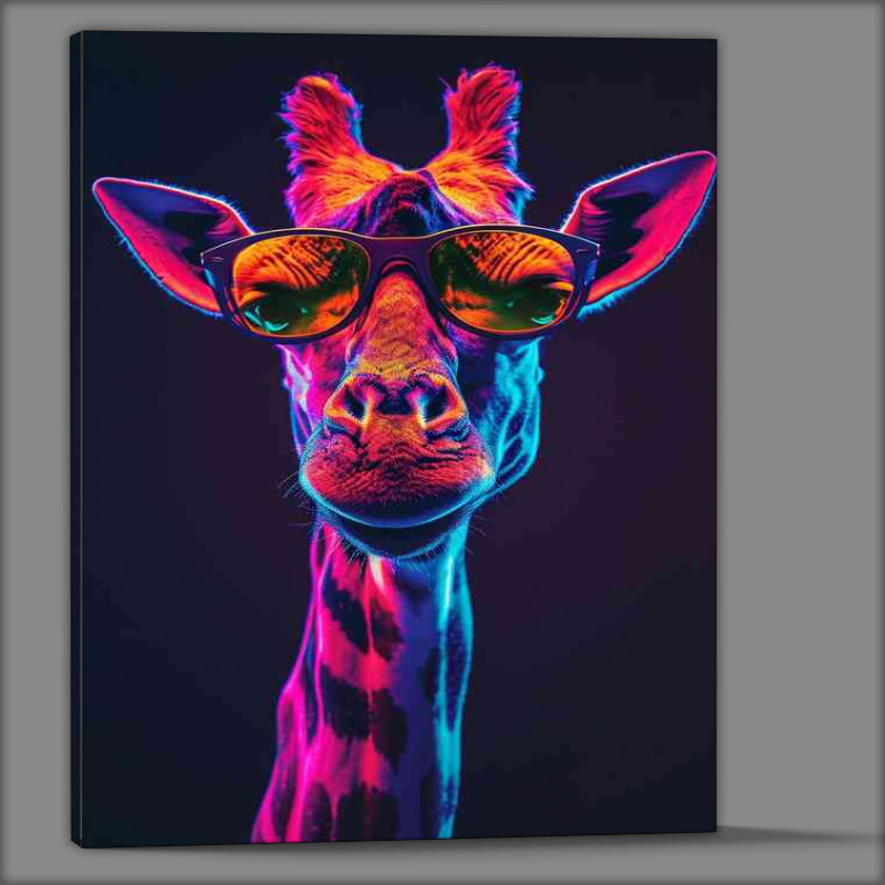 Buy Canvas : (Giraffe in a neon colour)
