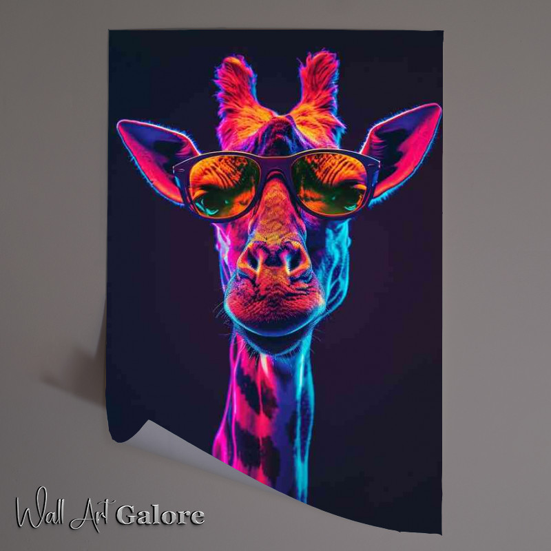 Buy Unframed Poster : (Giraffe in a neon colour)