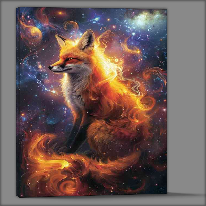 Buy Canvas : (Golden fox with fur that glows like fire)