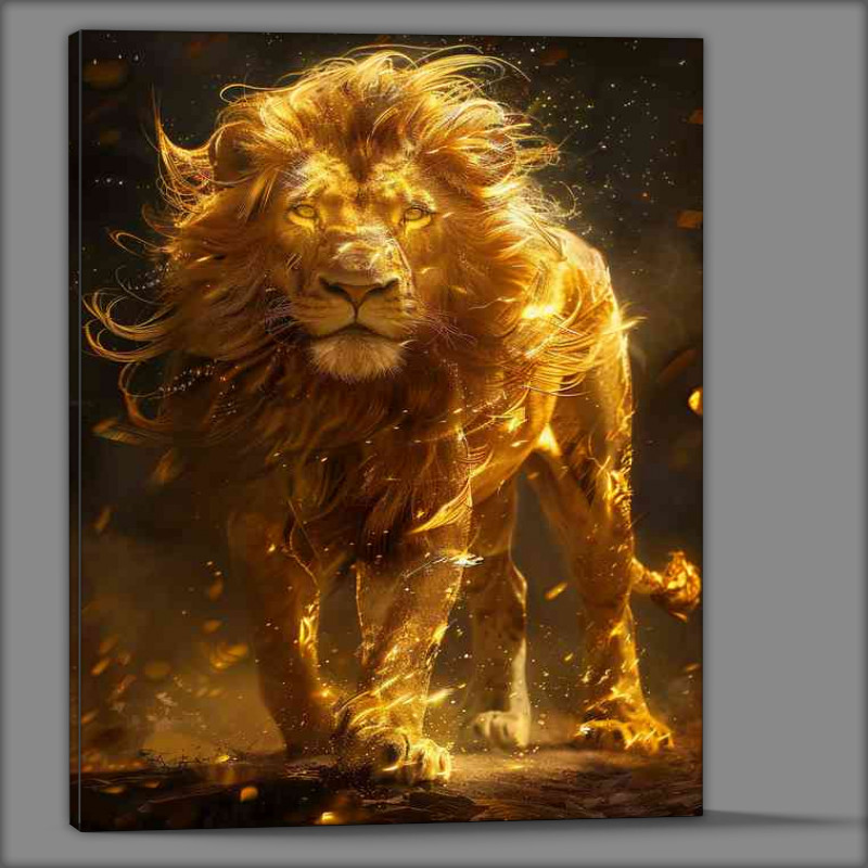 Buy Canvas : (Golden lion is standing)