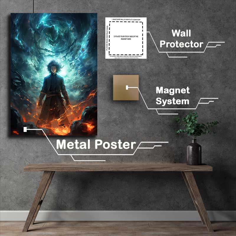 Buy Metal Poster : (Yuuya Tenjou style surrounded by fire)