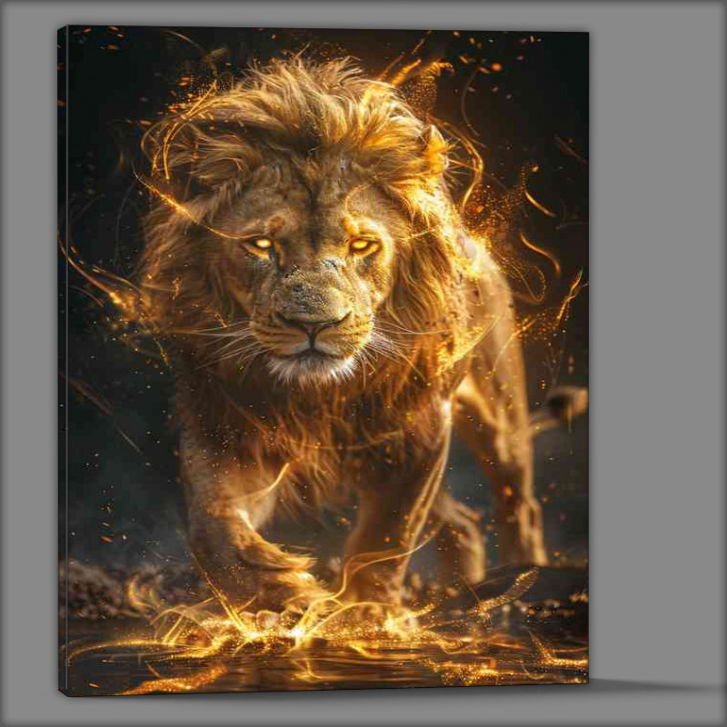 Buy Canvas : (Golden lion is walking)