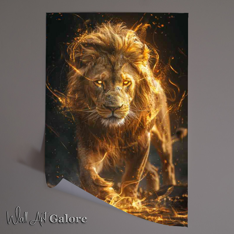 Buy Unframed Poster : (Golden lion is walking)