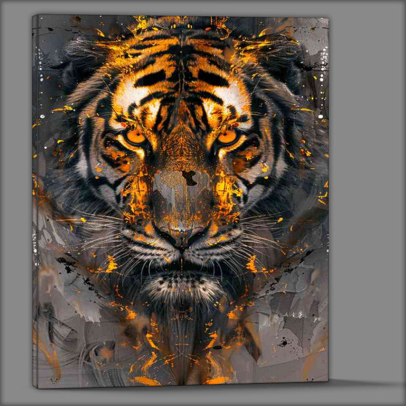 Buy Canvas : (Golden orange tigers art)