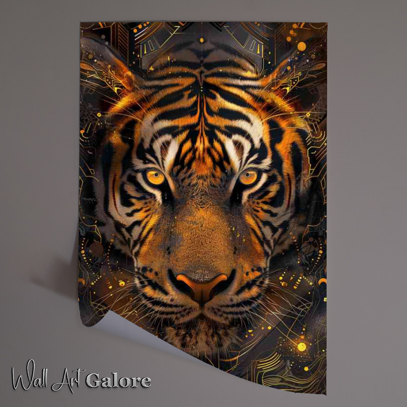 Buy Unframed Poster : (Golden orange tigers with bright eyes)