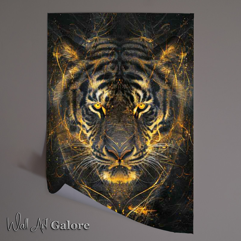 Buy Unframed Poster : (Golden yellows tigers art)