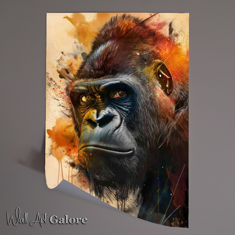 Buy Unframed Poster : (Gorilla painted street art style)