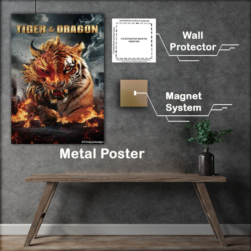 Buy Metal Poster : (Intence Tiger and Dragon)