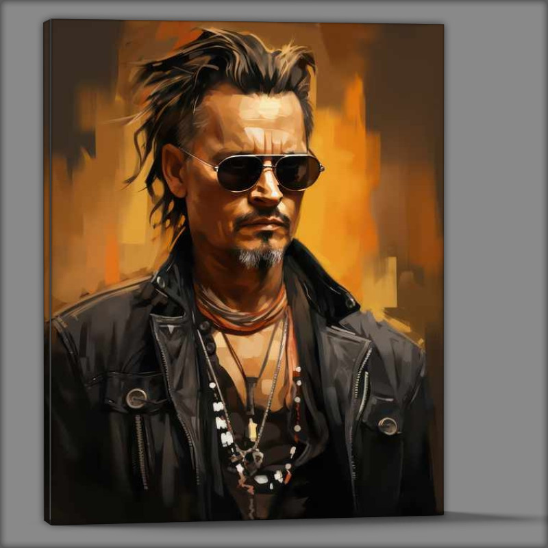 Buy Canvas : (Caricature of Johnny Depp cool look)