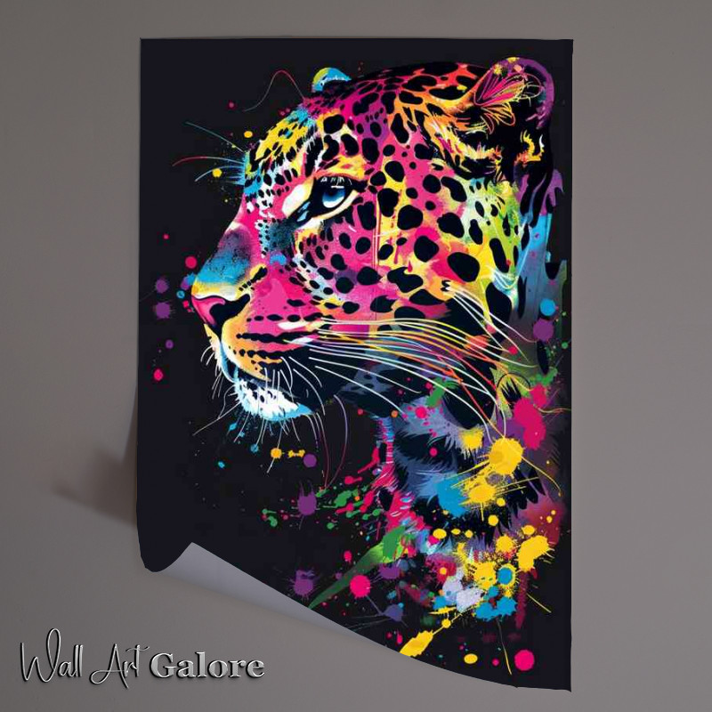 Buy Unframed Poster : (Leopard with paint splashes)