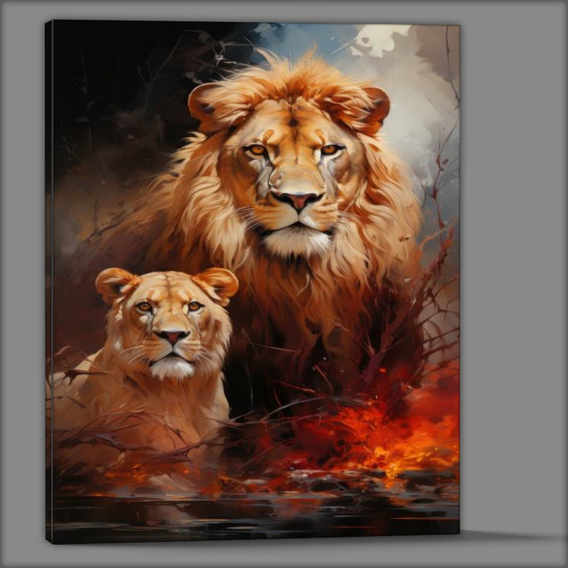 Buy Canvas : (Lion and Lioness)