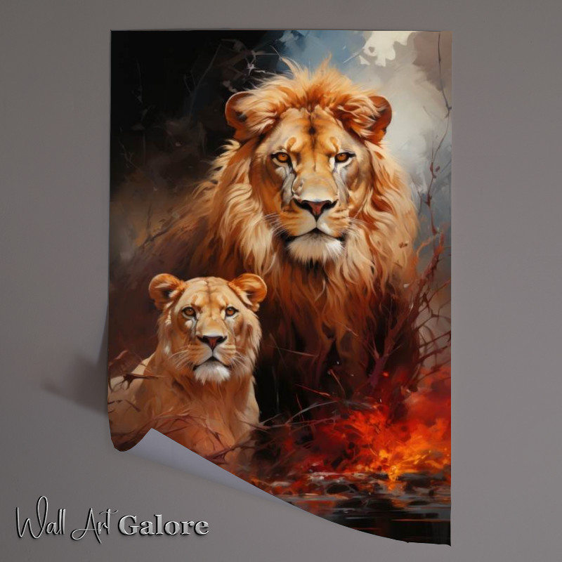 Buy Unframed Poster : (Lion and Lioness)