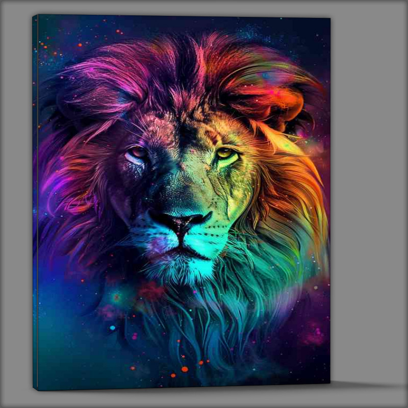 Buy Canvas : (Lion head so colourful)