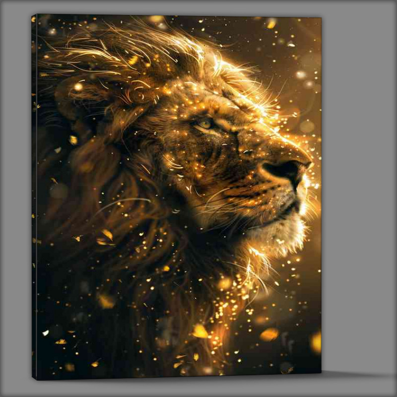 Buy Canvas : (Lion of forest golden dust)