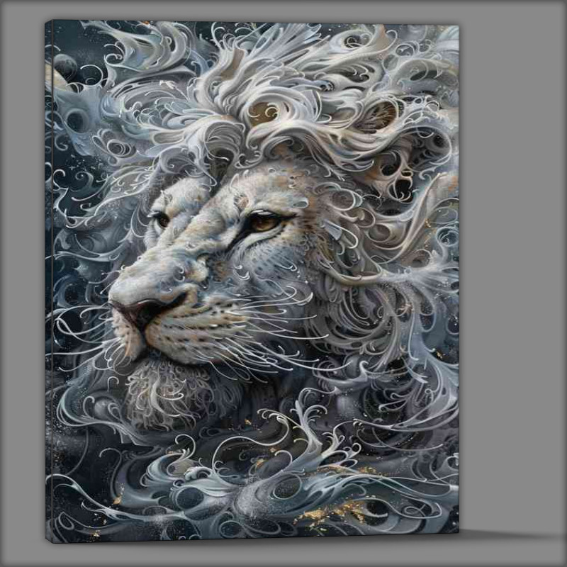 Buy Canvas : (Lion white painted Lions head)
