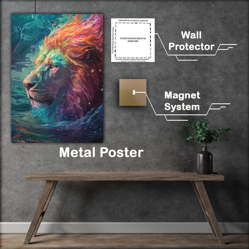 Buy Metal Poster : (Lions Head above the water)