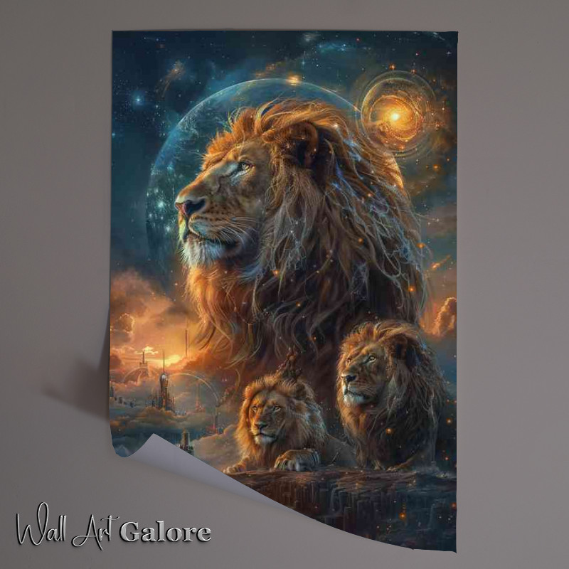 Buy Unframed Poster : (Lions and two stars painting)