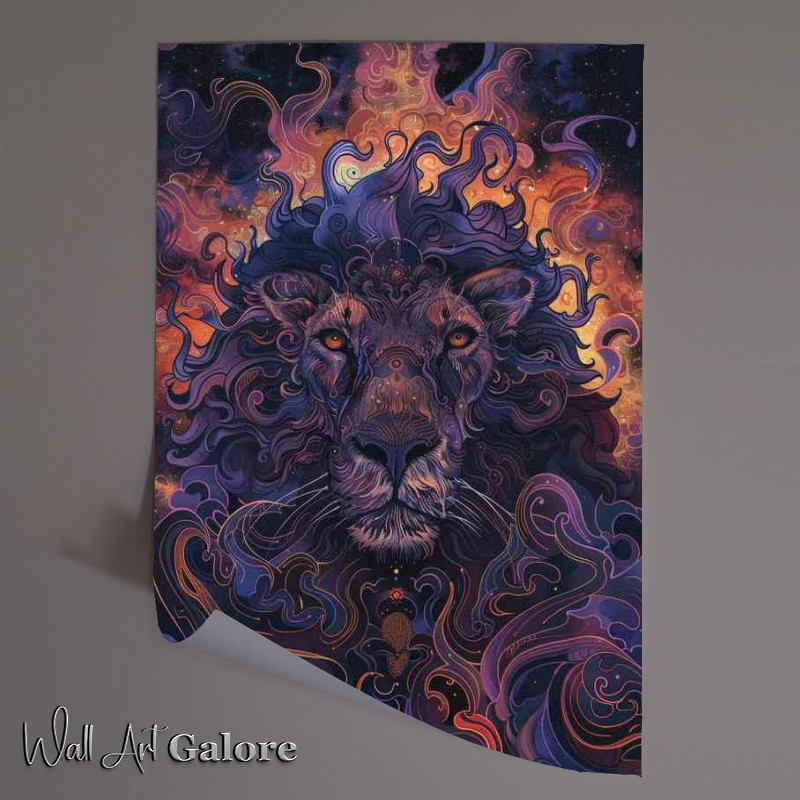Buy Unframed Poster : (Lions face a colorful sky)