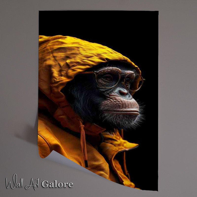 Buy Unframed Poster : (Monkey in a cool yellow jacket realisum)