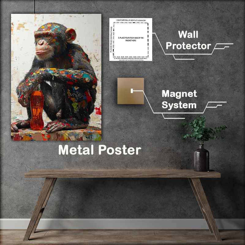 Buy Metal Poster : (Monkey with his colla)