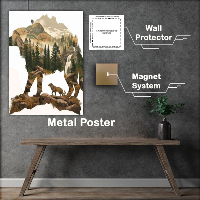 Buy Metal Poster : (Mountain Dog with double exposure)