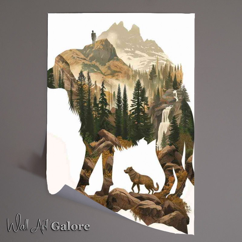 Buy Unframed Poster : (Mountain Dog with double exposure)