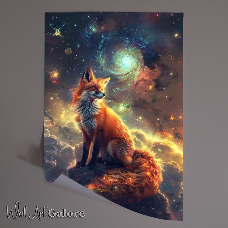 Buy Unframed Poster : (Mystical golden Fox with fur that glows)