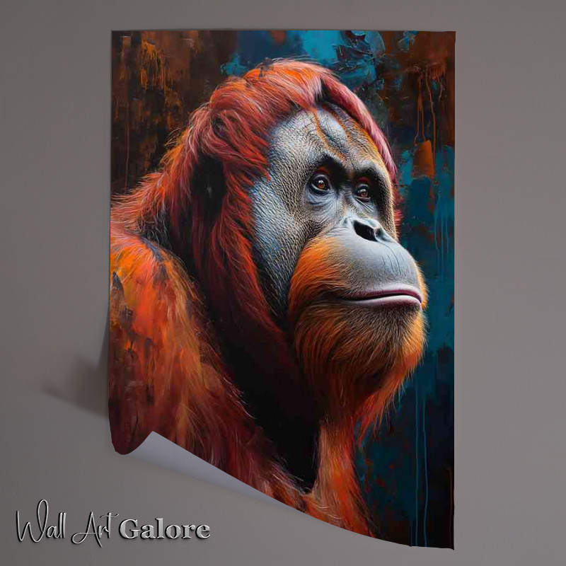 Buy Unframed Poster : (Orangutan in the style of spray painted realism)