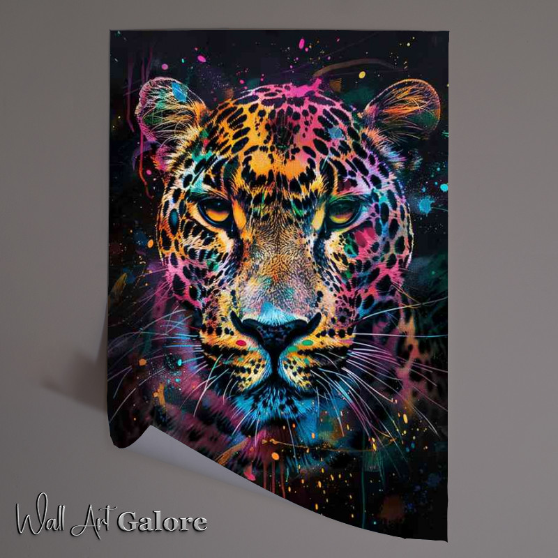 Buy Unframed Poster : (Paint spleases leopards head)