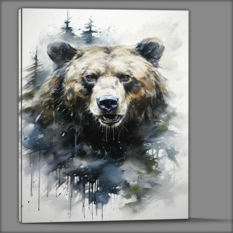 Buy Canvas : (Painted Bear in the wilderness)