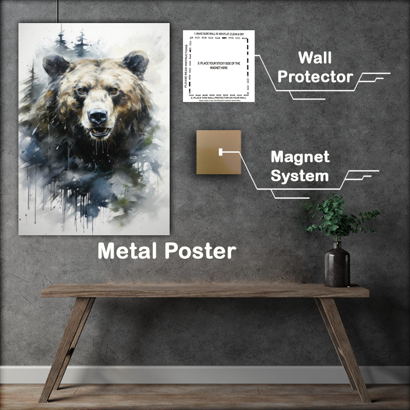 Buy Metal Poster : (Painted Bear in the wilderness)
