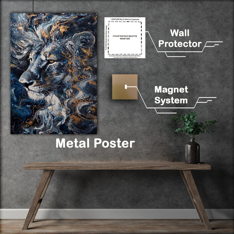 Buy Metal Poster : (Painted Lion splash of colour)