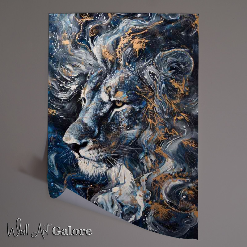 Buy Unframed Poster : (Painted Lion splash of colour)