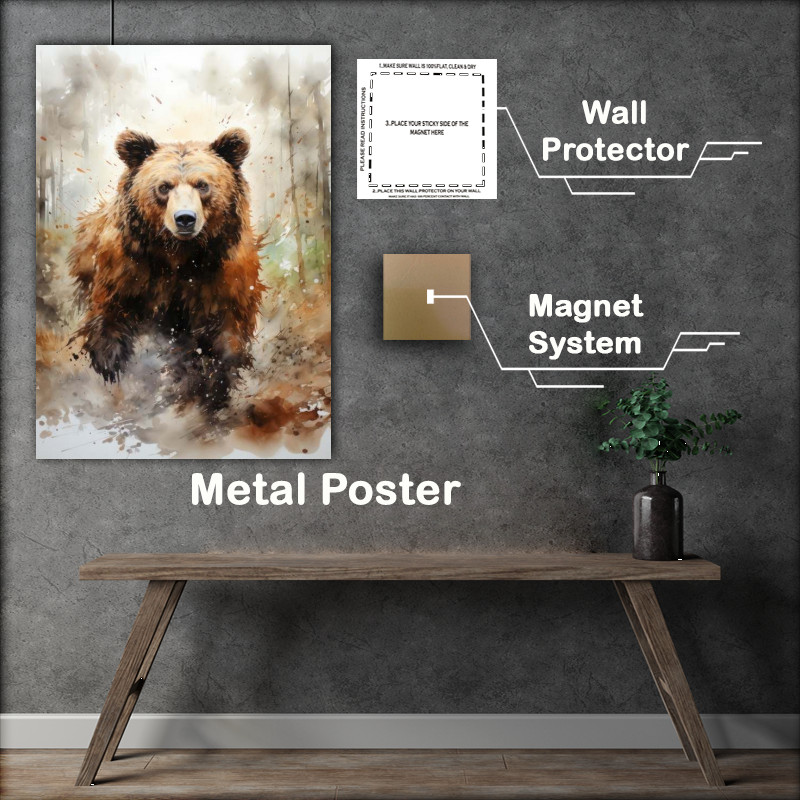 Buy Metal Poster : (Painted brown Bear)