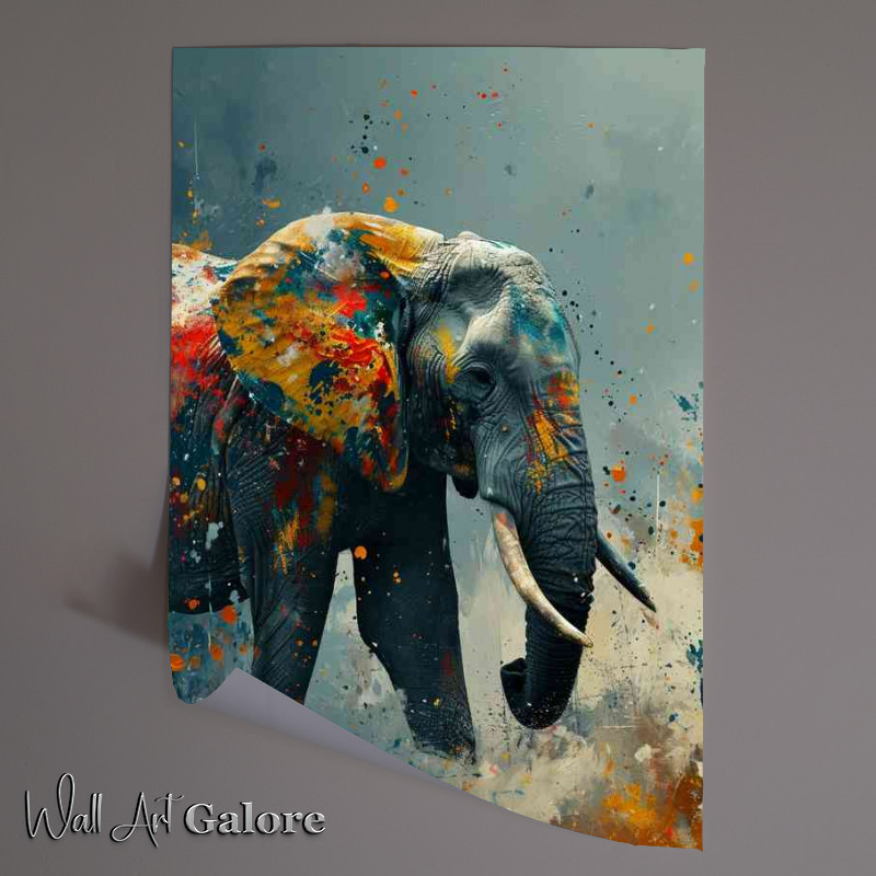Buy Unframed Poster : (Painted elephant splash art)