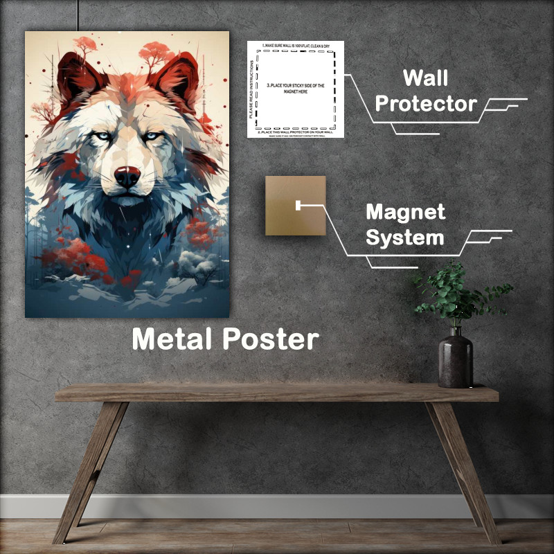 Buy Metal Poster : (Painted wolf head)
