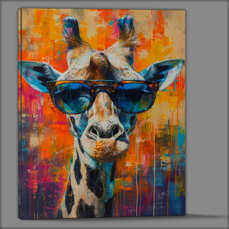 Buy Canvas : (Painting of a giraffe wearing sunglasses)