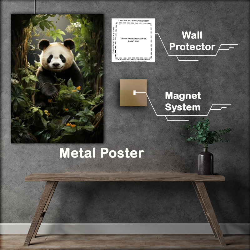Buy Metal Poster : (Panda Bear in the jungle)
