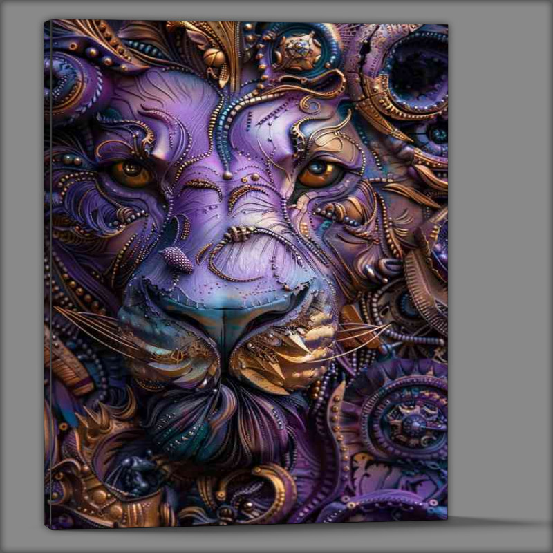 Buy Canvas : (Purple and gold lion art)