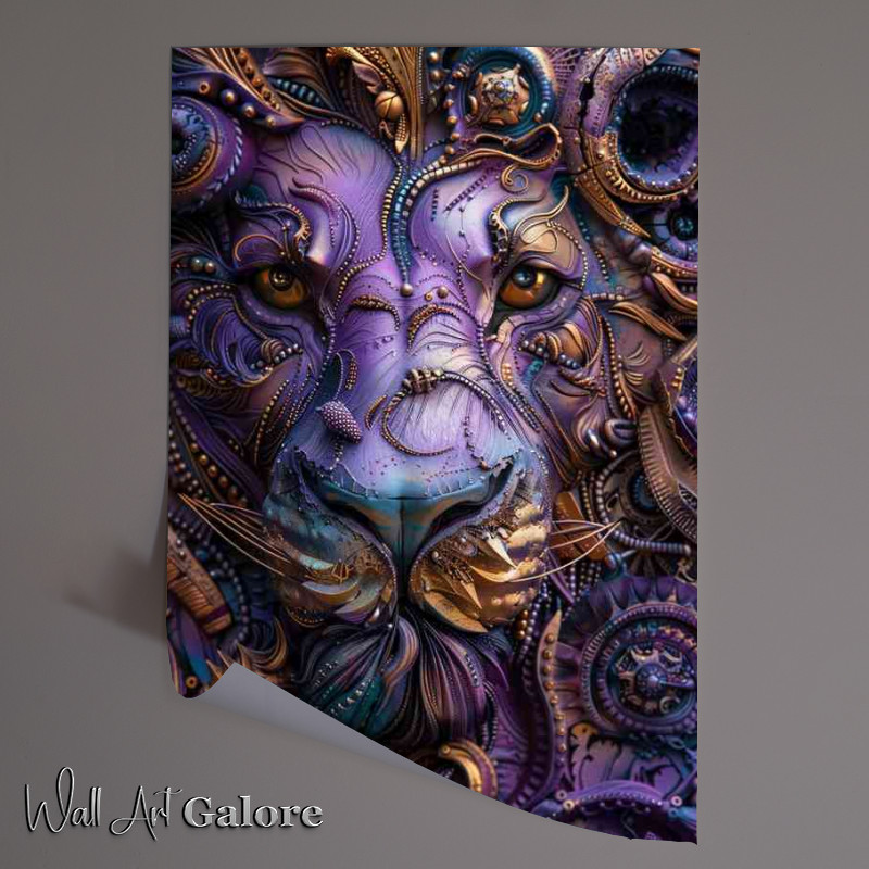 Buy Unframed Poster : (Purple and gold lion art)