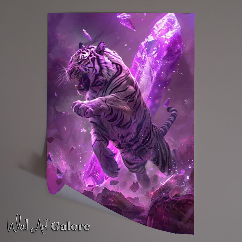Buy Unframed Poster : (Purple tiger leaping up)