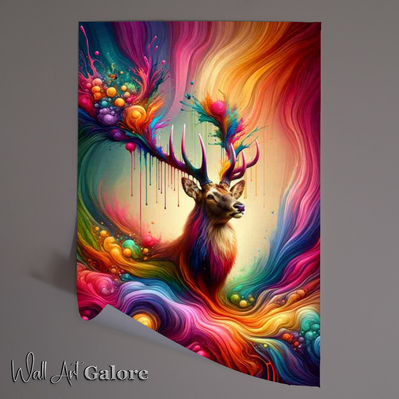 Buy Unframed Poster : (Regal deer with antlers that bloom)