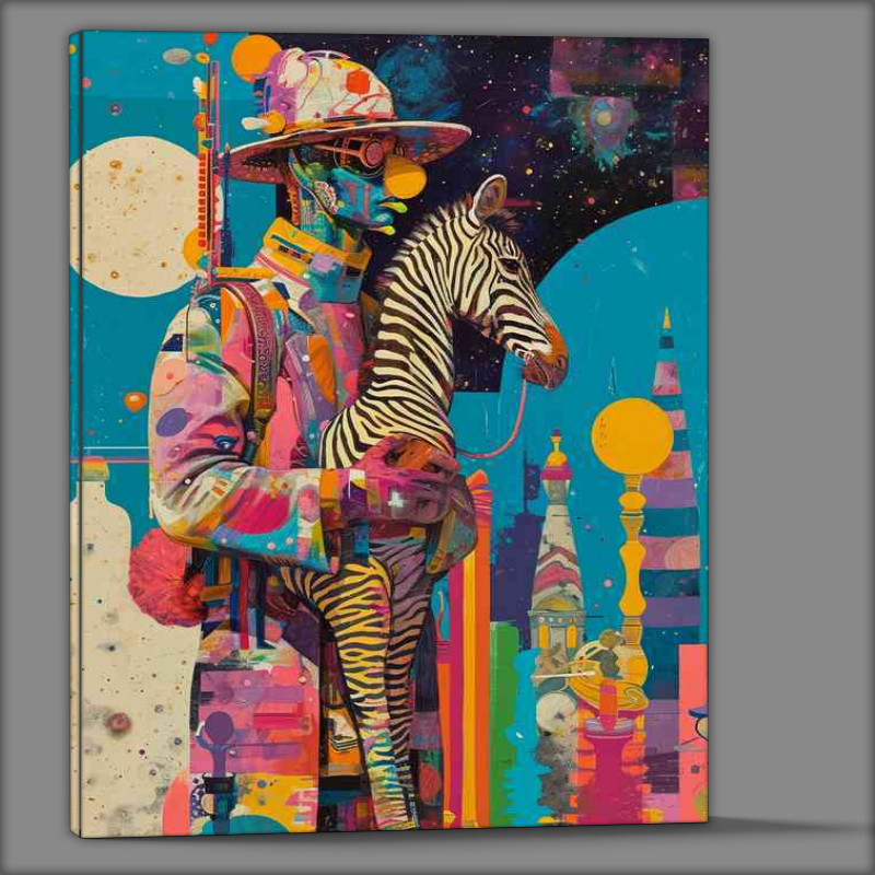 Buy Canvas : (Taking the pet zebra for a walk)