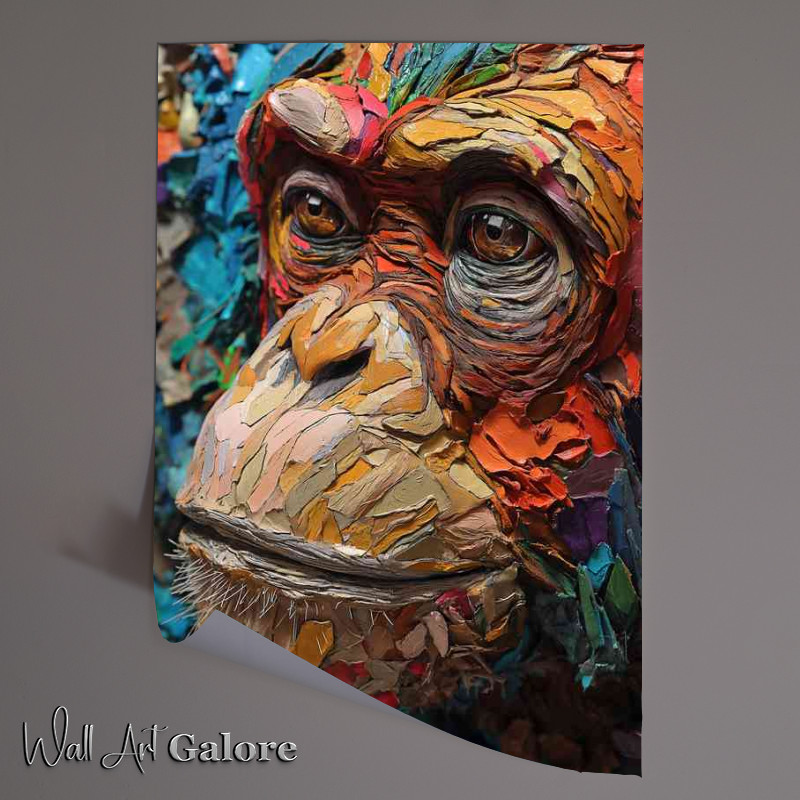 Buy Unframed Poster : (Texture a vibrant portrait of a monkey)