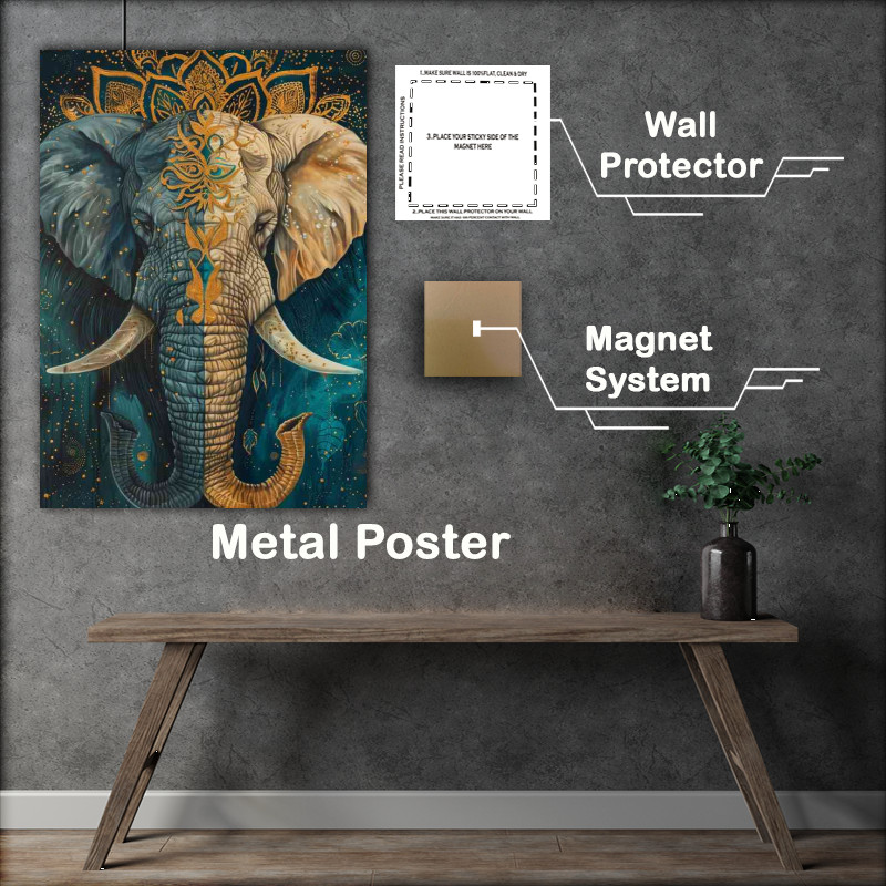 Buy Metal Poster : (The Elephants ying and yang)