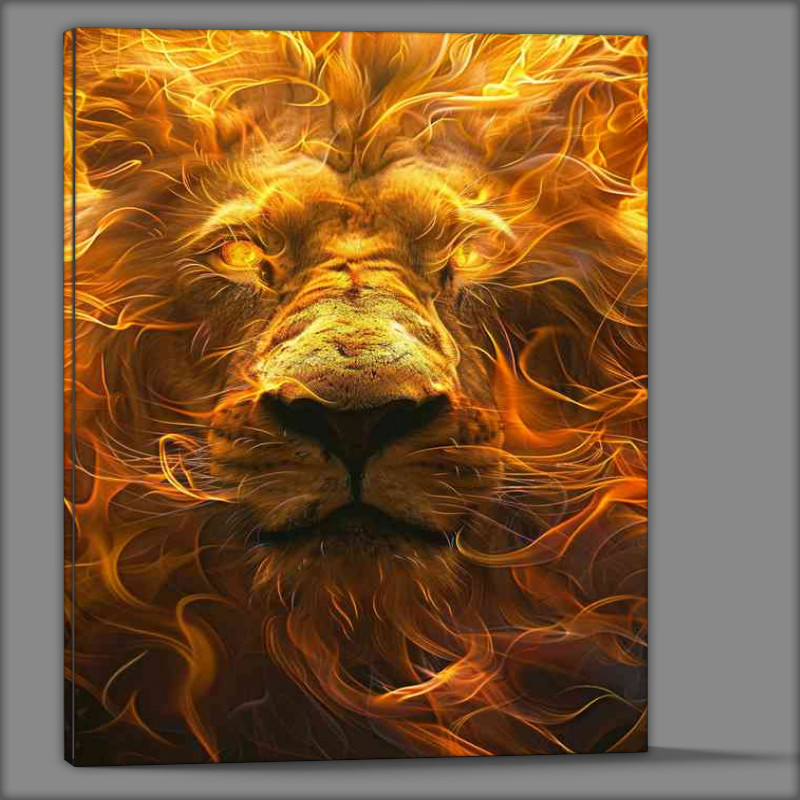 Buy Canvas : (The Golden flamed Lion)