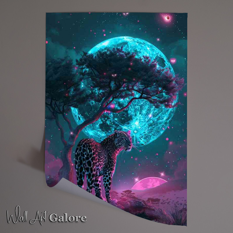 Buy Unframed Poster : (The leopard is standing in front of a tree)