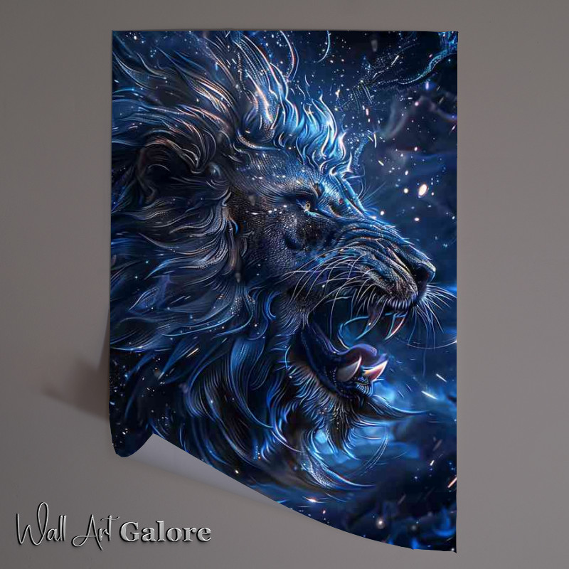 Buy Unframed Poster : (The lions head is with a starry sky)